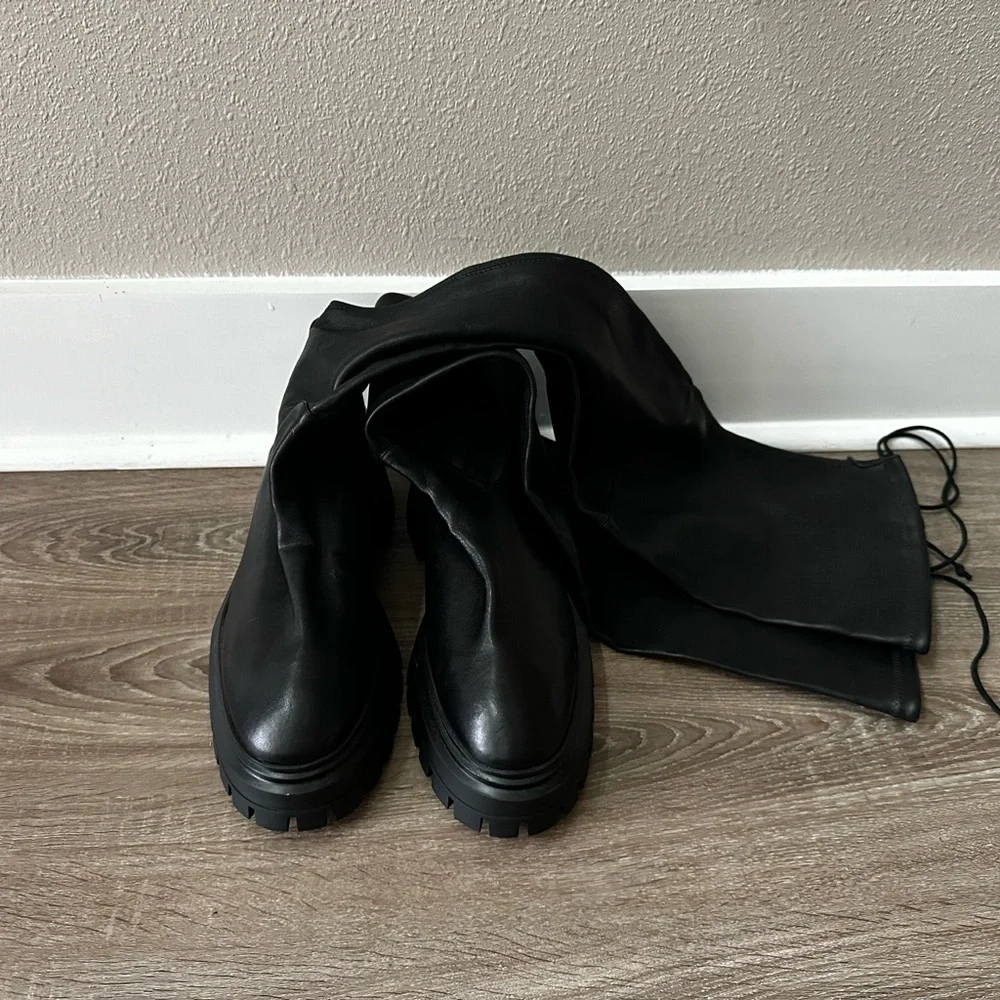 Stuart Weitzman Bedfordland Lug Sole Over the Knee Boot‎ Size 10.5 NEW